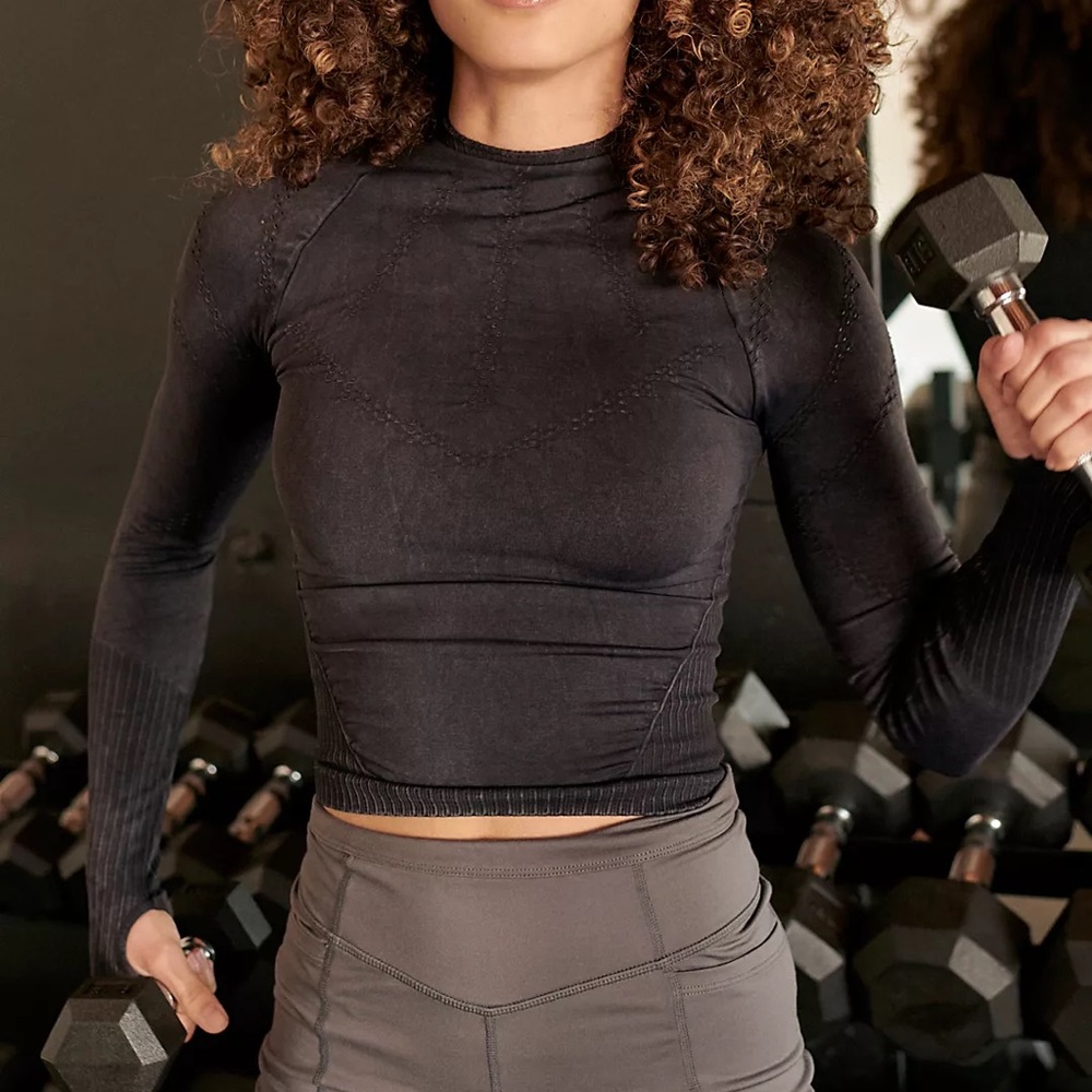 Free People Movement | Good Karma | Hi Neck Long Sleeve Layer Top